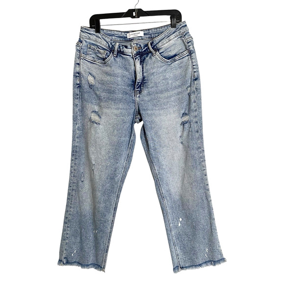Lovervet Vervet Crop Ankle Denim Jeans Womens 16w Distressed Acid Wash Stretch - Picture 1 of 9